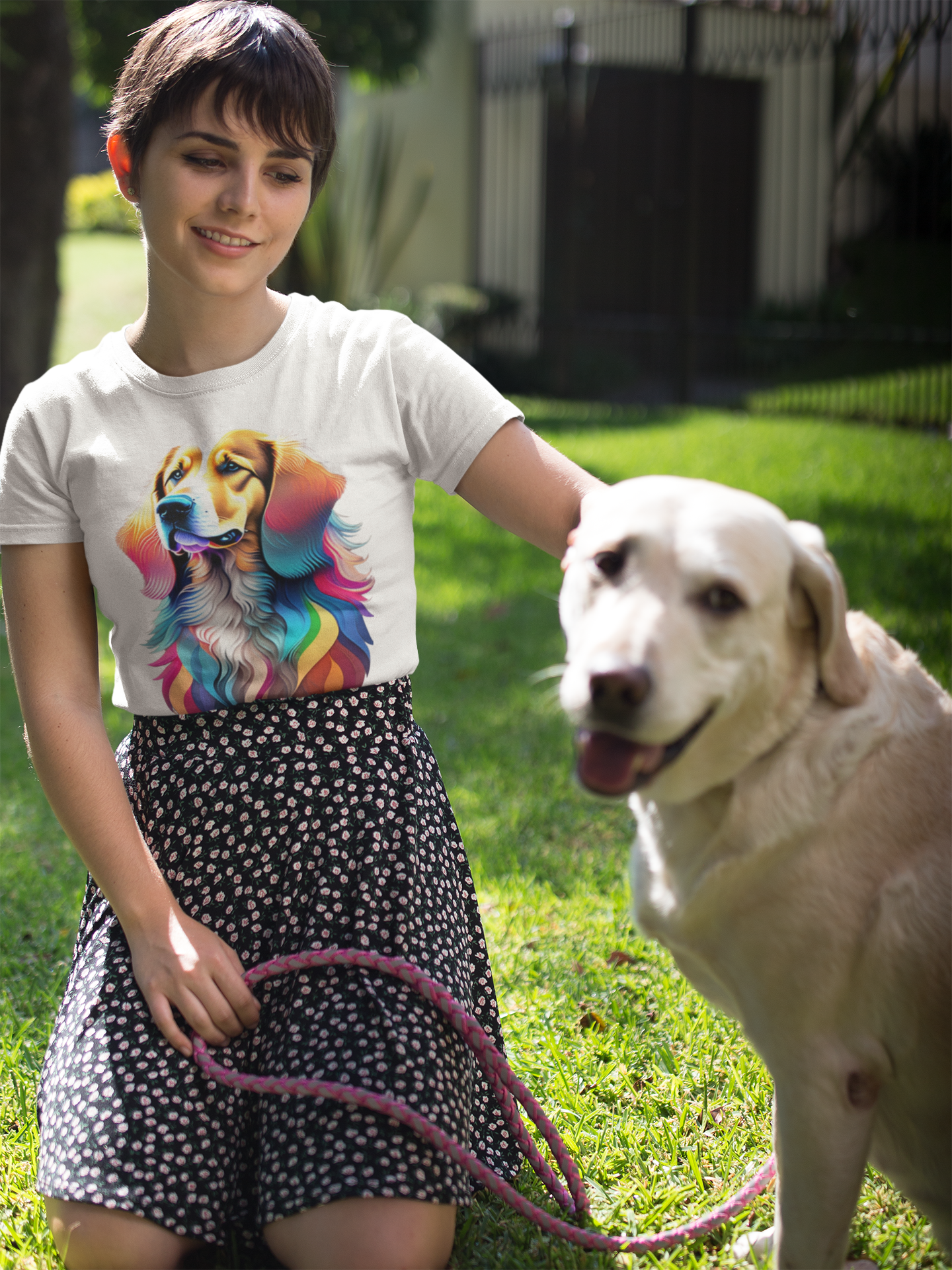 Unisex - 🌈🐶 Lively and Loving: Colorful Labrador 🐾🎨