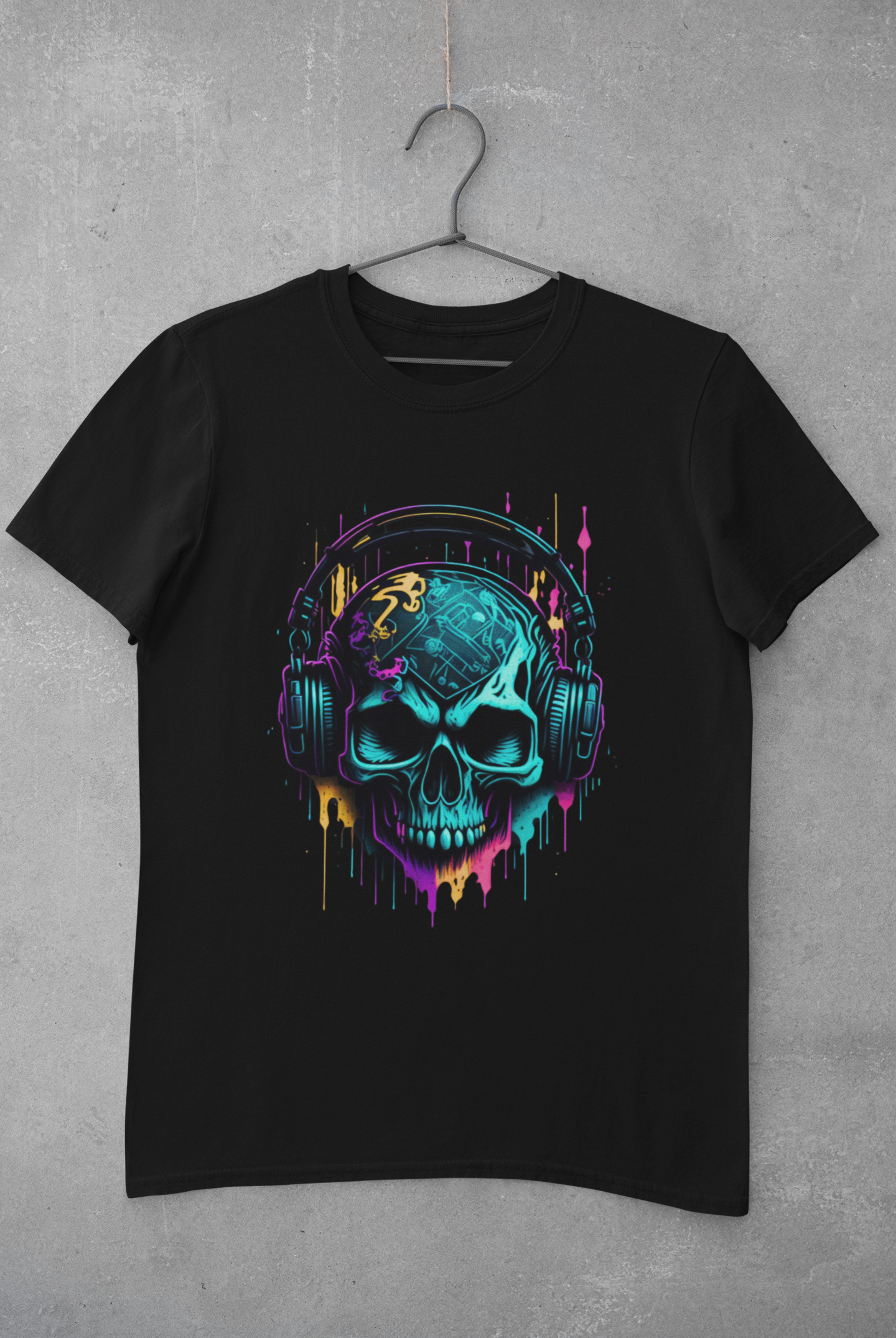 Unisex - 🎧💀 Groove in style with this vibrant skull tee