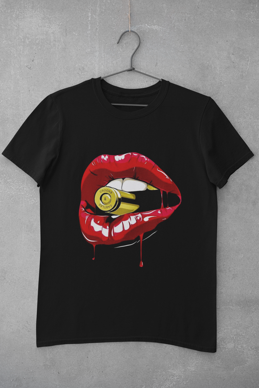 Unisex - Red Lips & Bullet